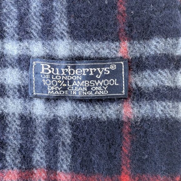 Pre-Owned Burberry 100%Lambswool Check Scarf Blue – Unisex – Luxury & Warmth. - Picture 2 of 7